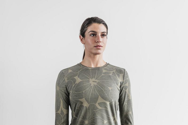 Olive Nobull WoTee (HIBISCUS) Women's Long Sleeve | CA D2195F